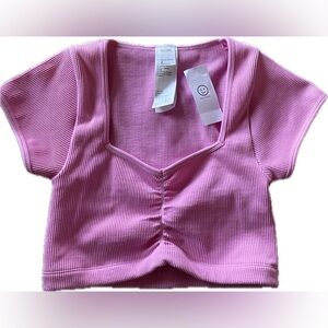 Gilly Hicks Vibrant Pink Barbie Ribbed Top